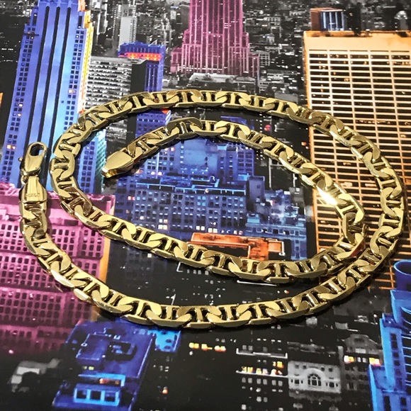 14KT Gold Plated GP Cuban Link Chain. Length is 22” - Picture 3 of 5